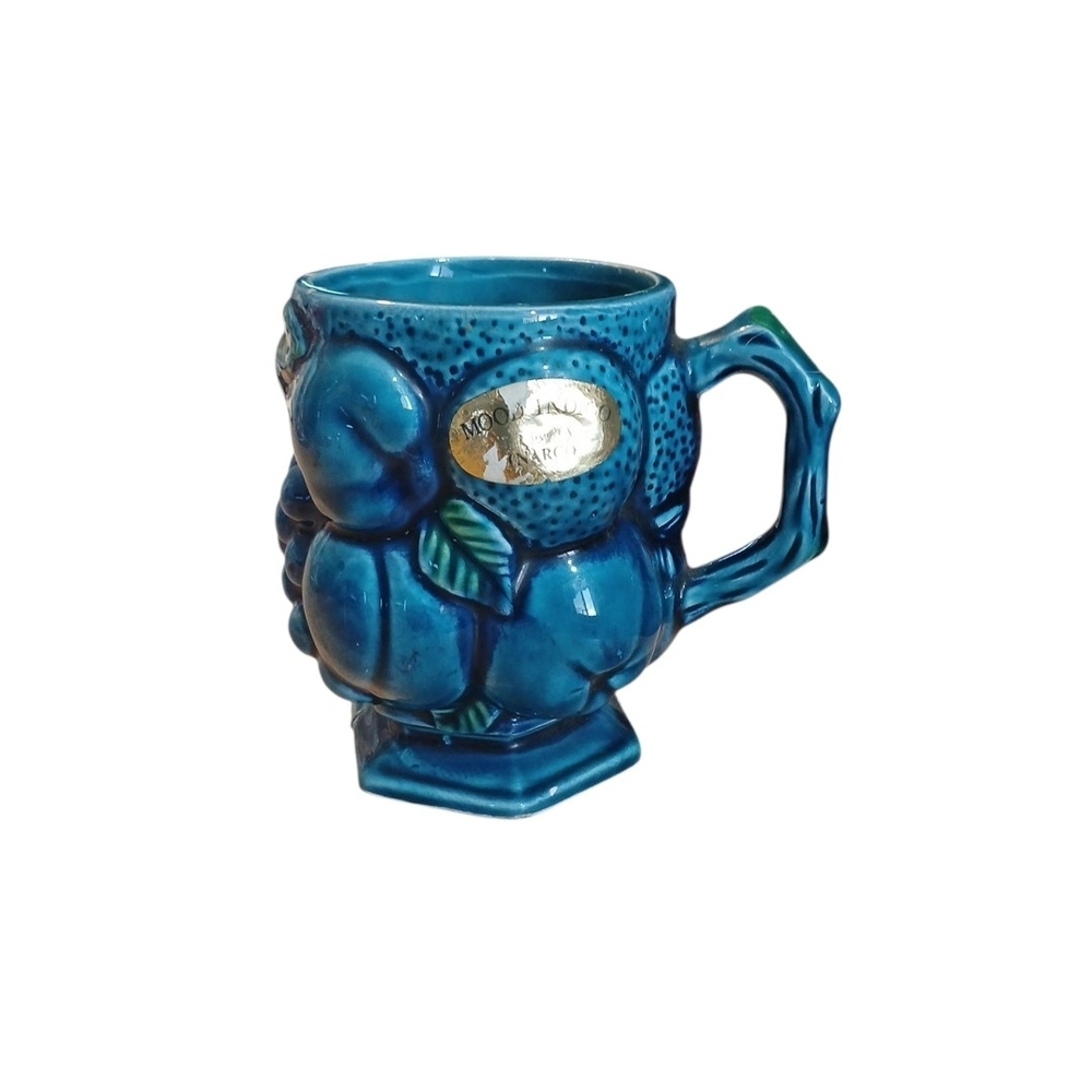 Vintage Indigo Blue Fruit Mug